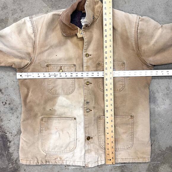 Vintage Carhartt Blanket Lined Chore Coat Barn Jacket C01 BRN 44 Faded Workwear - Picture 14 of 14